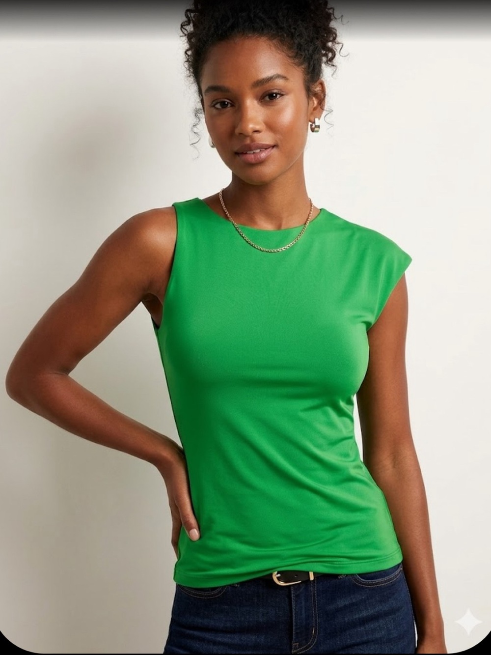 INC International Concepts Bright Green Sleeveless Tank Top
